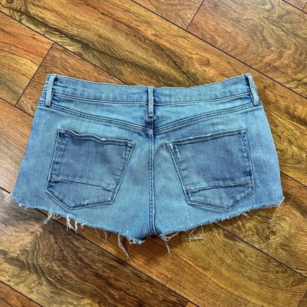 3x1 W2 light wash frayed raw denim shorts C5-14